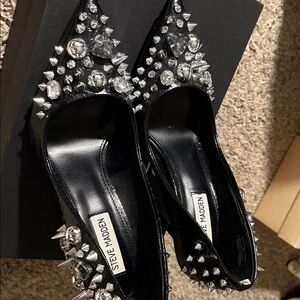 Steve Madden Black Embellished Heels